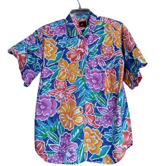 VINTAGE 1980s LIZ CLAIBORNE Shirt Bermuda‎ Shorts SET Modern Size Large Floral - Picture 3 of 15